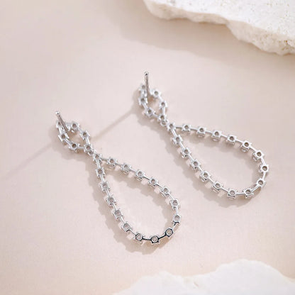 0.91 ctw Floral Round-Cut Lab-Grown Diamond Earrings in 18K White Gold