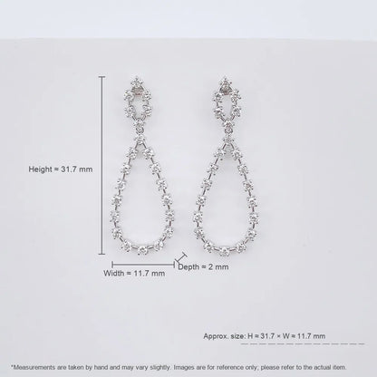 0.91 ctw Floral Round-Cut Lab-Grown Diamond Earrings in 18K White Gold