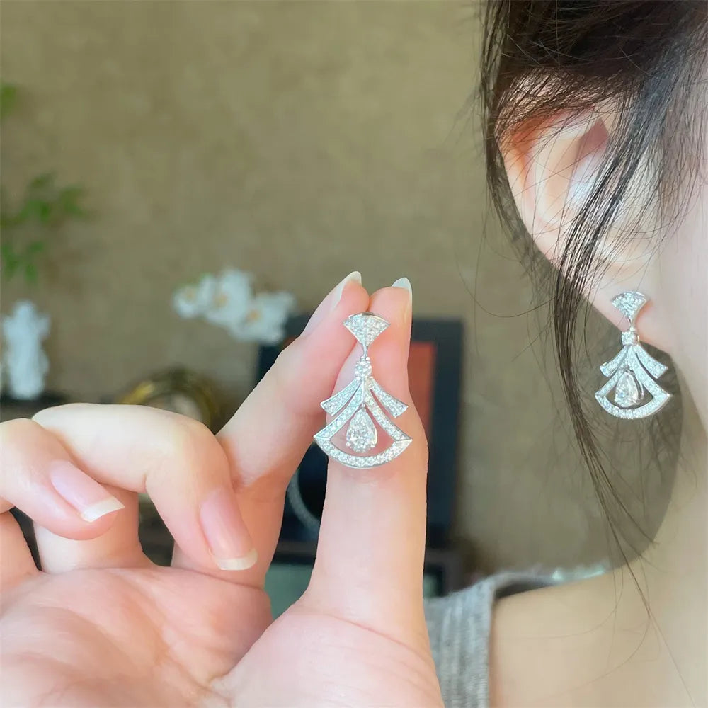 1.05 ctw Pear-Cut Lab-Grown Diamond Drop Earrings in 18K White Gold