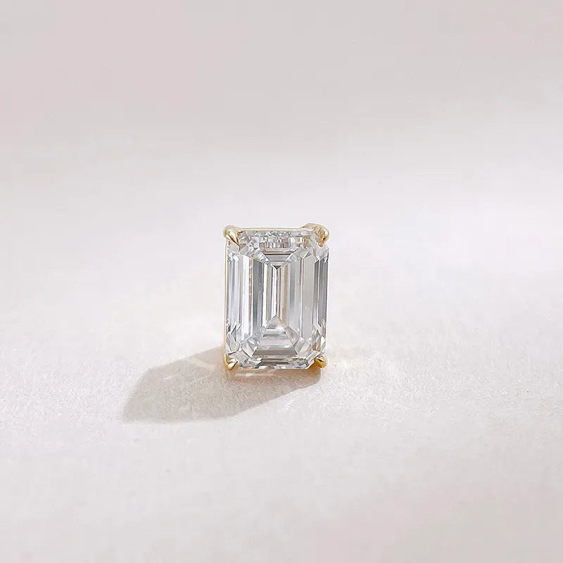 1.06 ctw Four-Prong Emerald-Cut Lab-Grown Diamond Earrings in 18K Yellow Gold