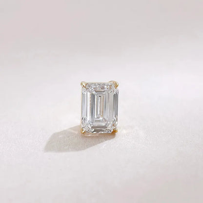 1.06 ctw Four-Prong Emerald-Cut Lab-Grown Diamond Earrings in 18K Yellow Gold