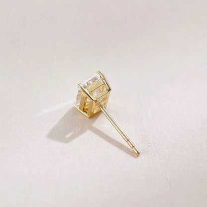 1.02 ctw Minimalist Four-Prong Radiant-Cut Lab-Grown Diamond Earrings in 18K Yellow Gold