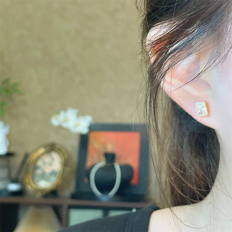 1.02 ctw Minimalist Four-Prong Radiant-Cut Lab-Grown Diamond Earrings in 18K Yellow Gold