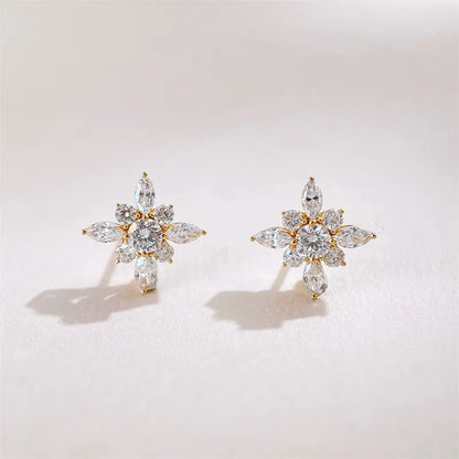 1.14 ctw Mixed-Cut Lab-Grown Diamond Stud Earrings in 18K Yellow Gold