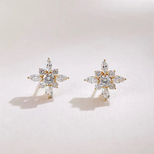 1.14 ctw Mixed-Cut Lab-Grown Diamond Stud Earrings in 18K Yellow Gold