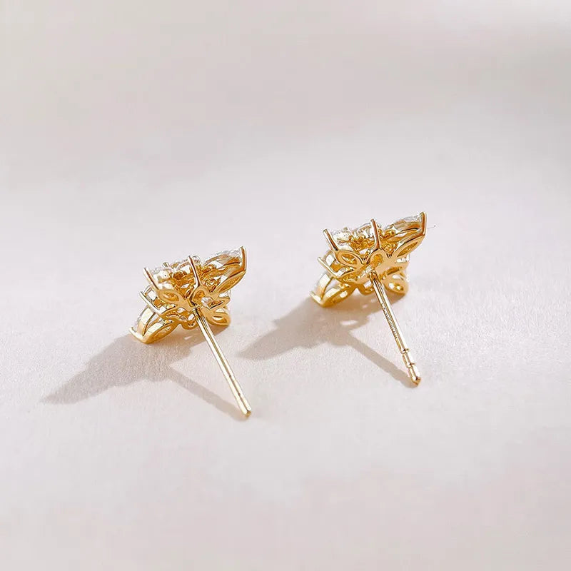1.14 ctw Mixed-Cut Lab-Grown Diamond Stud Earrings in 18K Yellow Gold