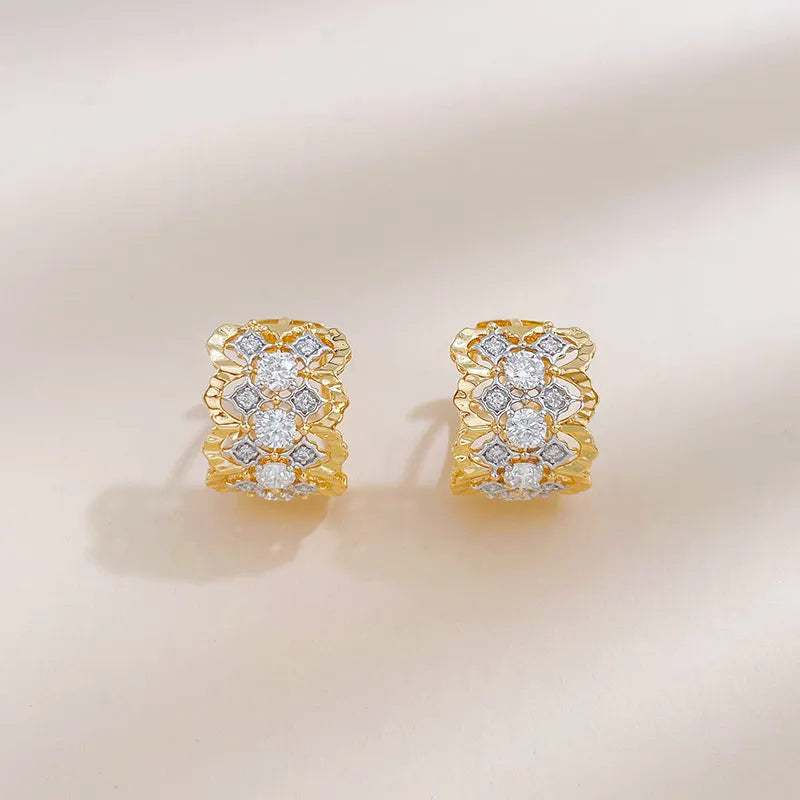 0.76 ctw Vintage Mixed-Cut Lab-Grown Diamond Ear Cuff in 18K Yellow Gold