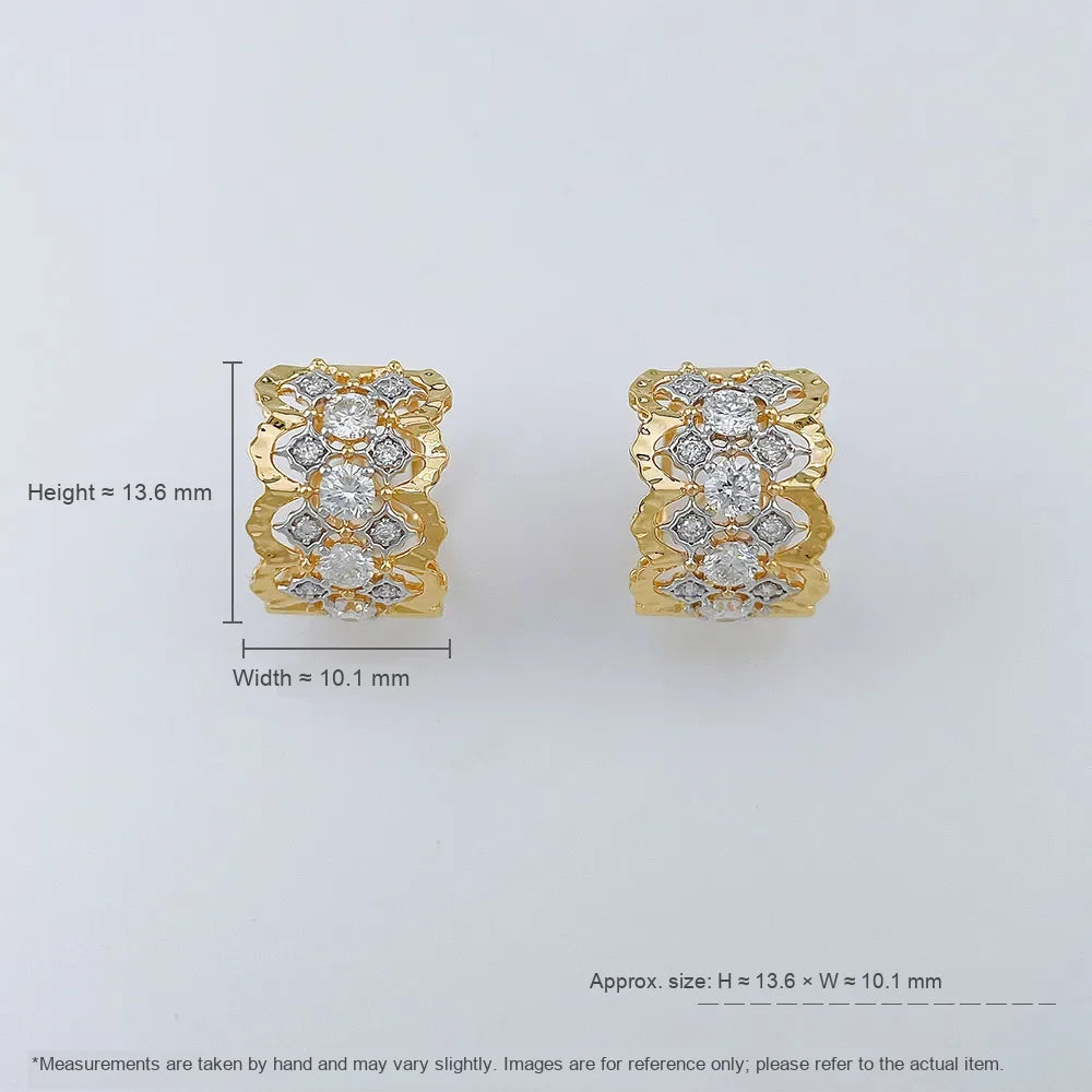 0.76 ctw Vintage Mixed-Cut Lab-Grown Diamond Ear Cuff in 18K Yellow Gold