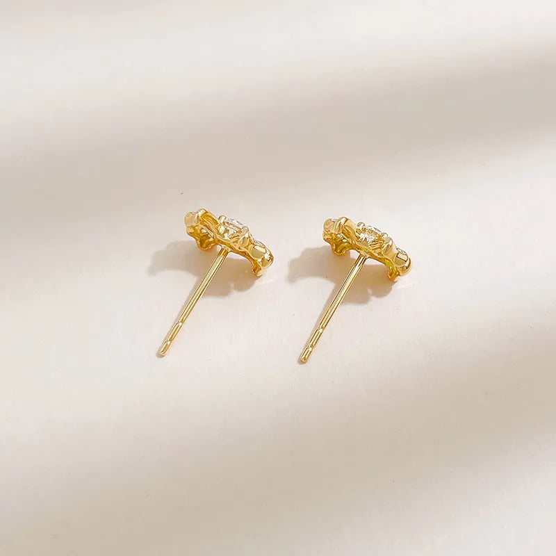 0.23 ctw Bow Pavé Round-Cut Lab-Grown Diamond Stud Earrings in 18K Yellow Gold