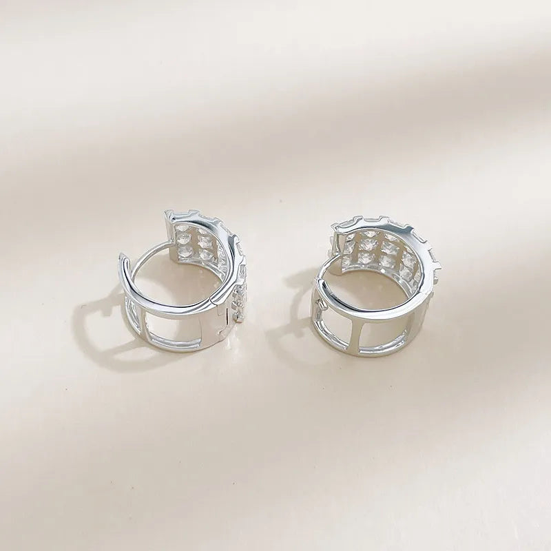 2.94 ctw Geometric Pavé Princess-Cut Lab-Grown Diamond Ear Cuff in 18K White Gold