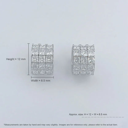 2.94 ctw Geometric Pavé Princess-Cut Lab-Grown Diamond Ear Cuff in 18K White Gold