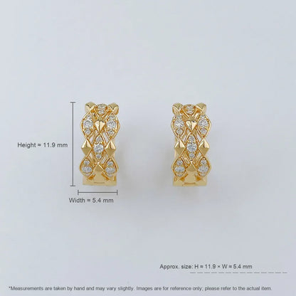 0.17 ctw Cross Round-Cut Lab-Grown Diamond Ear Cuff in 18K Yellow Gold
