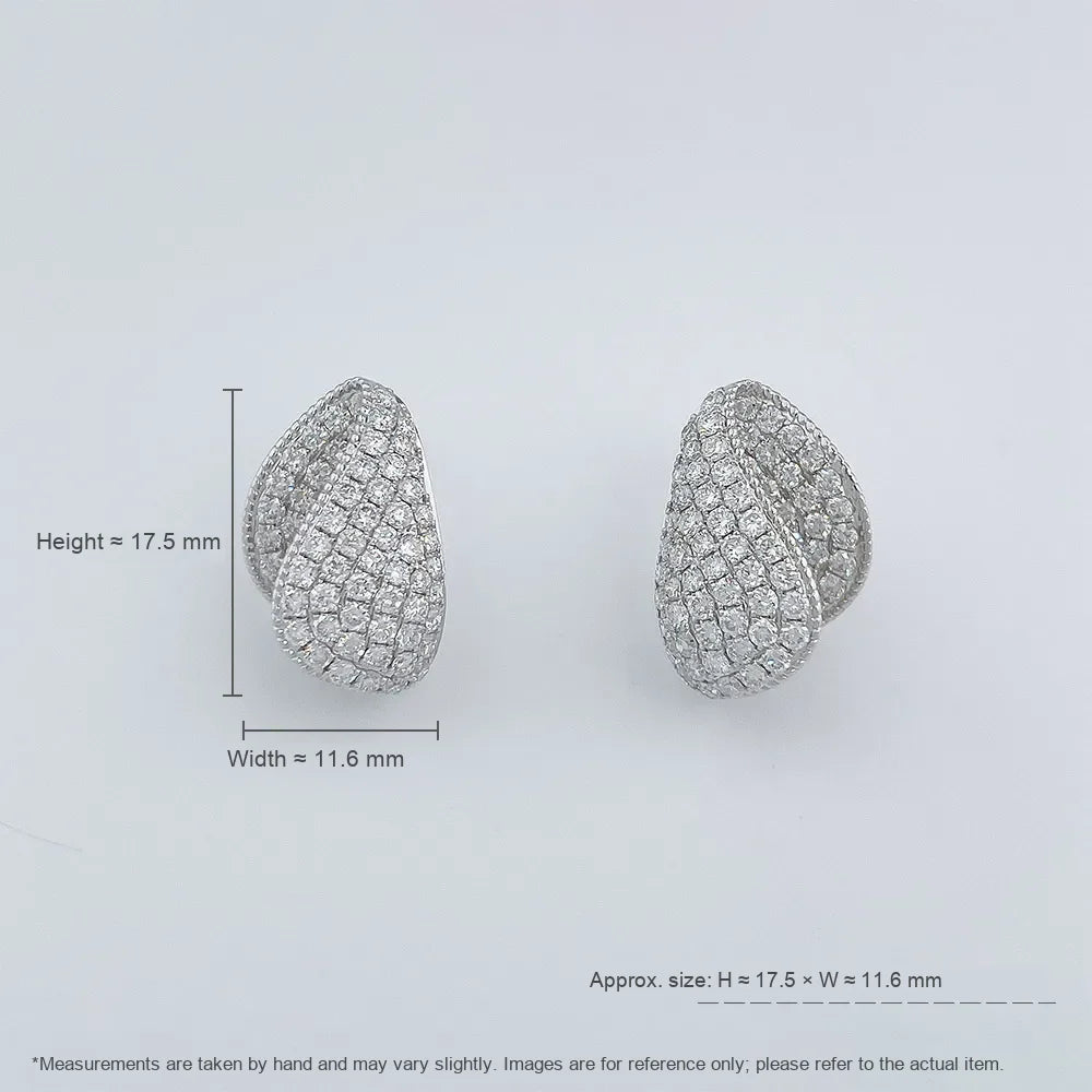 2.46 ctw Celestial Pavé Round-Cut Lab-Grown Diamond Stud Earrings in 18K White Gold