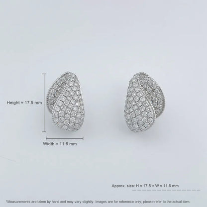 2.46 ctw Celestial Pavé Round-Cut Lab-Grown Diamond Stud Earrings in 18K White Gold