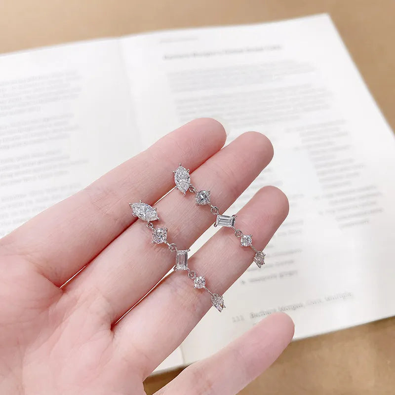 1.09 ctw Statement Mixed-Cut Lab-Grown Diamond Earrings in 18K White Gold