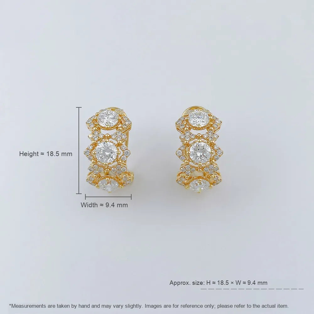 2.36 ctw Floral Cluster Round-Cut Lab-Grown Diamond Ear Cuff in 18K Yellow Gold