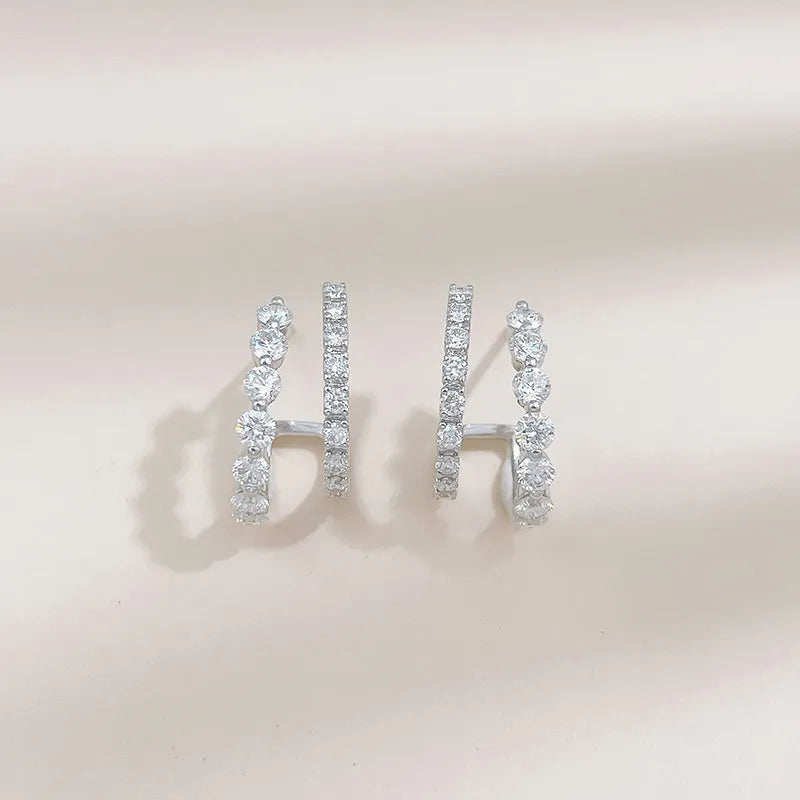 1.34 ctw Celestial Round-Cut Lab-Grown Diamond Ear Cuff in 18K White Gold