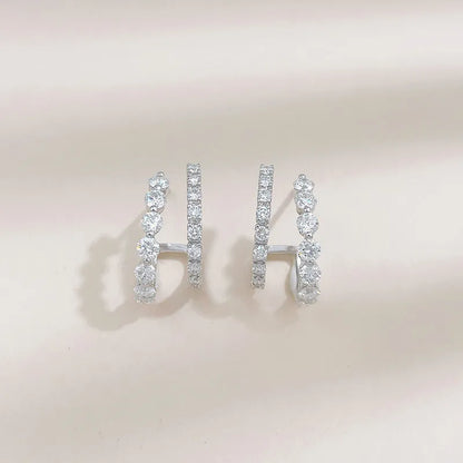 1.34 ctw Celestial Round-Cut Lab-Grown Diamond Ear Cuff in 18K White Gold