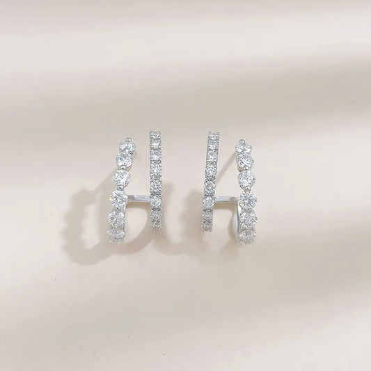 1.34 ctw Celestial Round-Cut Lab-Grown Diamond Ear Cuff in 18K White Gold