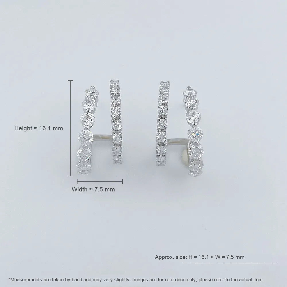1.34 ctw Celestial Round-Cut Lab-Grown Diamond Ear Cuff in 18K White Gold