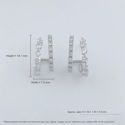1.34 ctw Celestial Round-Cut Lab-Grown Diamond Ear Cuff in 18K White Gold