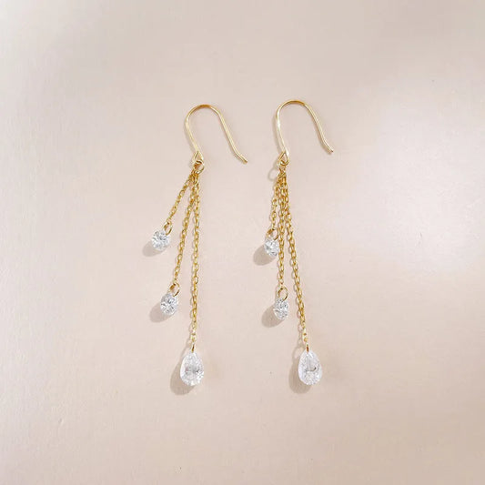 1.27 ctw Pear-Cut Lab-Grown Diamond Earrings in 18K Yellow Gold