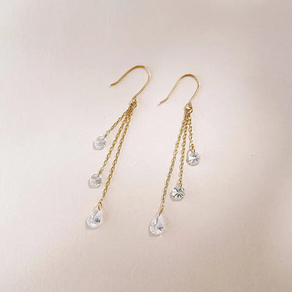 1.27 ctw Pear-Cut Lab-Grown Diamond Earrings in 18K Yellow Gold