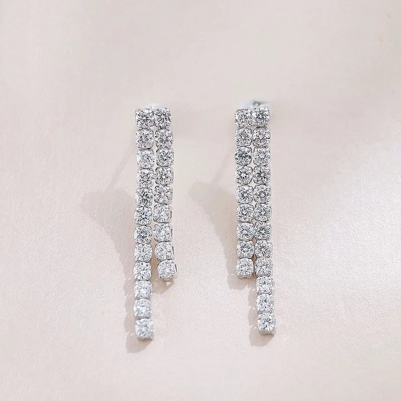 2.26 ctw Round-Cut Lab-Grown Diamond Earrings in 18K White Gold