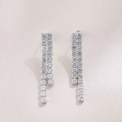 2.26 ctw Round-Cut Lab-Grown Diamond Earrings in 18K White Gold
