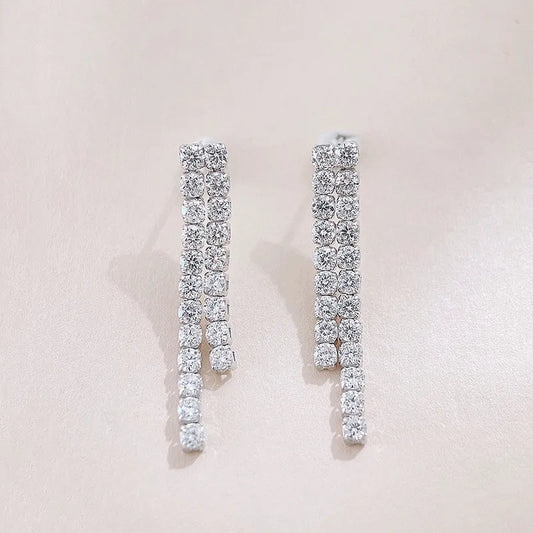 2.26 ctw Round-Cut Lab-Grown Diamond Earrings in 18K White Gold