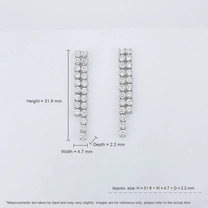 2.26 ctw Round-Cut Lab-Grown Diamond Earrings in 18K White Gold
