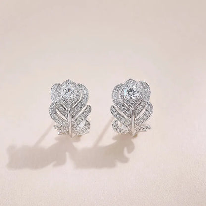 0.27 ctw Statement Round-Cut Lab-Grown Diamond Stud Earrings in 18K White Gold