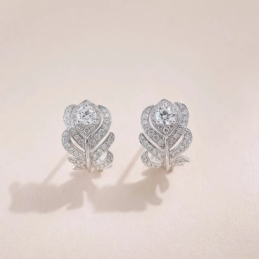 0.27 ctw Statement Round-Cut Lab-Grown Diamond Stud Earrings in 18K White Gold