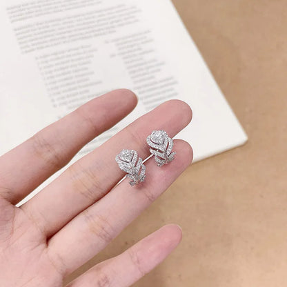0.27 ctw Statement Round-Cut Lab-Grown Diamond Stud Earrings in 18K White Gold