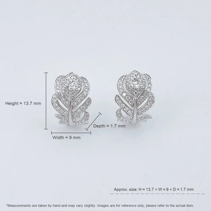 0.27 ctw Statement Round-Cut Lab-Grown Diamond Stud Earrings in 18K White Gold