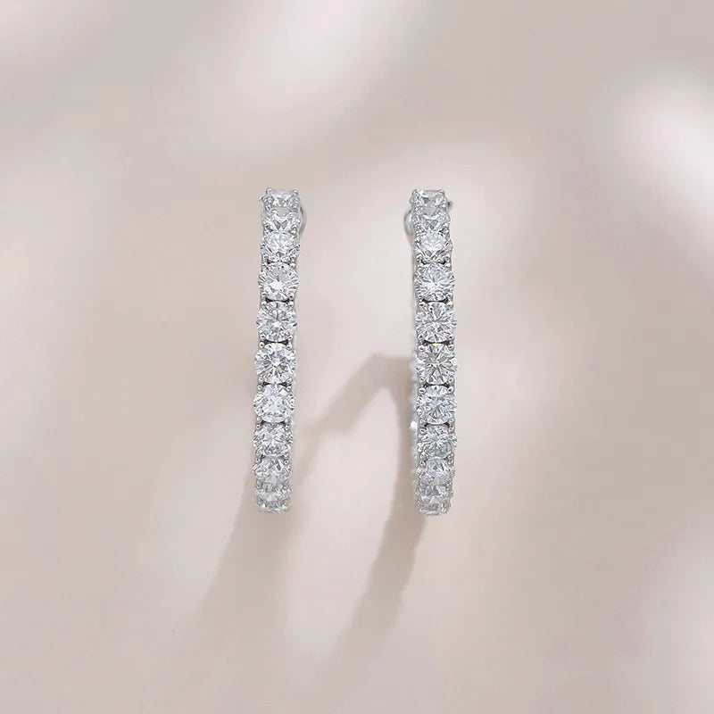 5.96 ctw Pavé Round-Cut Lab-Grown Diamond Ear Cuff in 18K White Gold