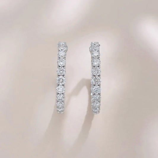 5.96 ctw Pavé Round-Cut Lab-Grown Diamond Ear Cuff in 18K White Gold
