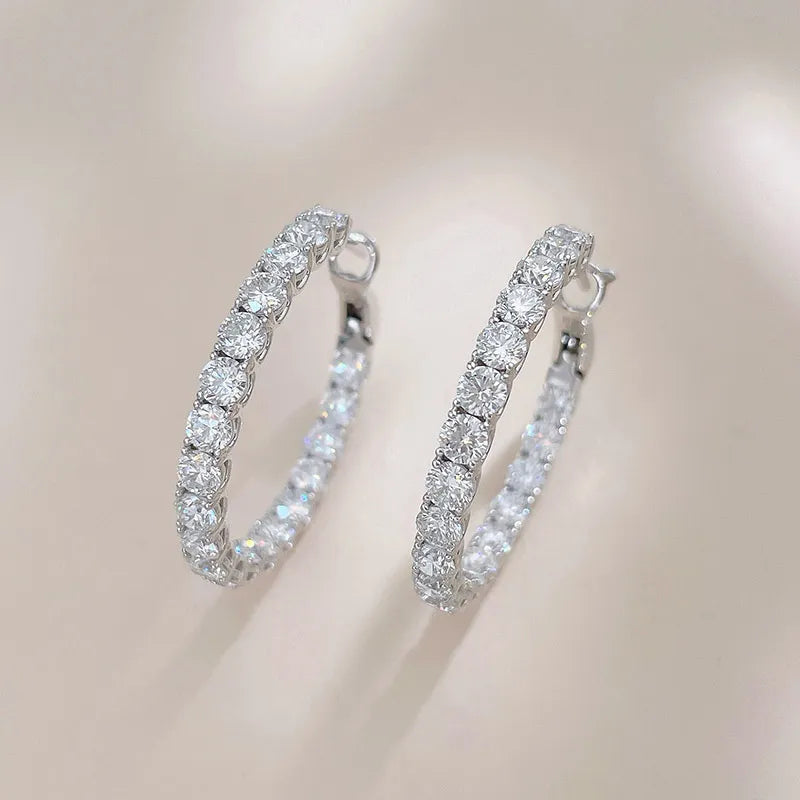 5.96 ctw Pavé Round-Cut Lab-Grown Diamond Ear Cuff in 18K White Gold