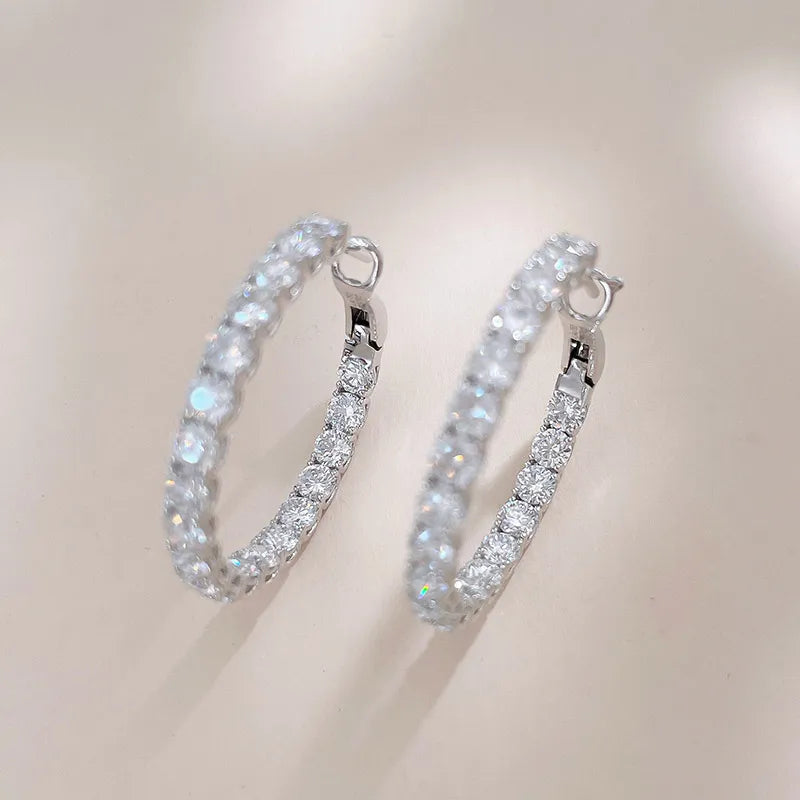5.96 ctw Pavé Round-Cut Lab-Grown Diamond Ear Cuff in 18K White Gold
