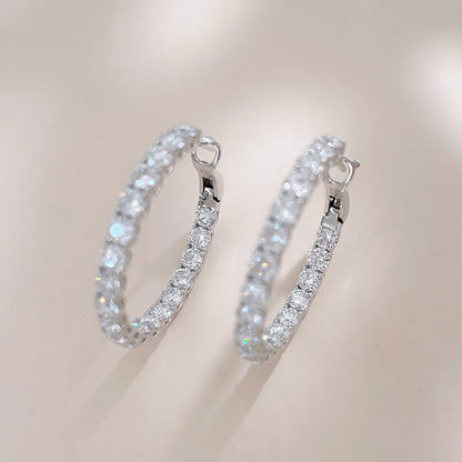 5.96 ctw Pavé Round-Cut Lab-Grown Diamond Ear Cuff in 18K White Gold