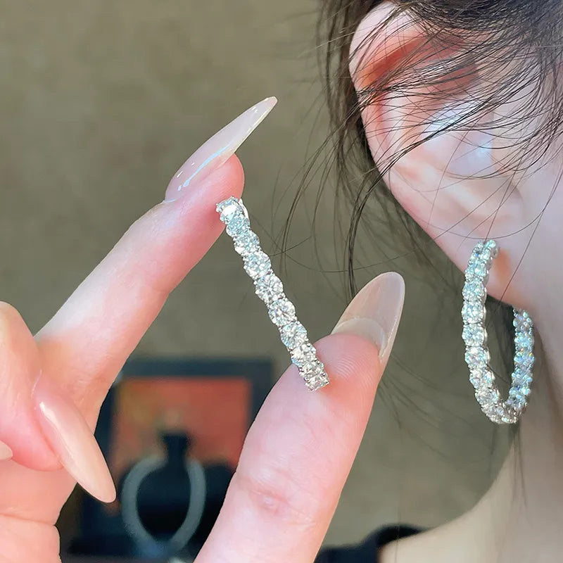 5.96 ctw Pavé Round-Cut Lab-Grown Diamond Ear Cuff in 18K White Gold