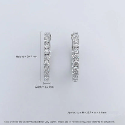 5.96 ctw Pavé Round-Cut Lab-Grown Diamond Ear Cuff in 18K White Gold