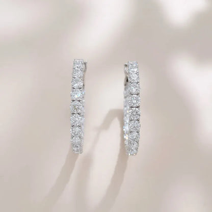 7.38 ctw Pavé Round-Cut Lab-Grown Diamond Ear Cuff in 18K White Gold