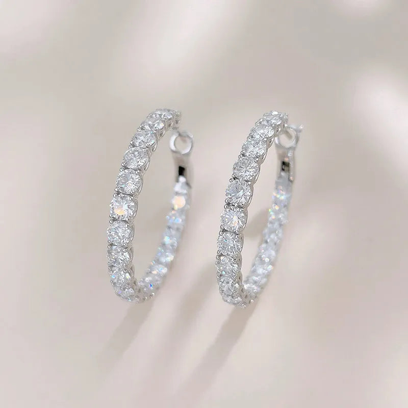 7.38 ctw Pavé Round-Cut Lab-Grown Diamond Ear Cuff in 18K White Gold