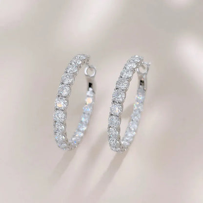 7.38 ctw Pavé Round-Cut Lab-Grown Diamond Ear Cuff in 18K White Gold
