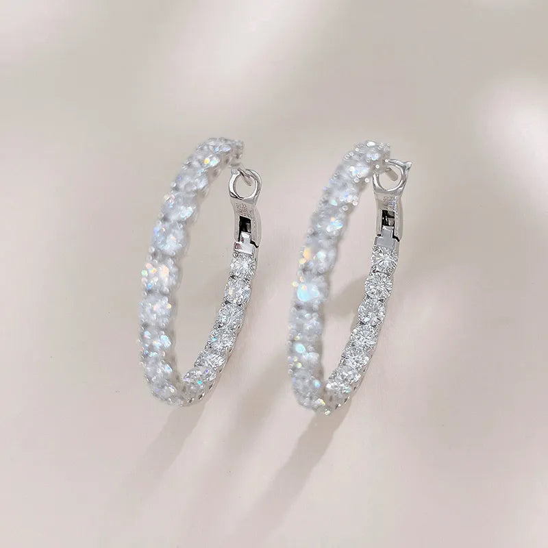7.38 ctw Pavé Round-Cut Lab-Grown Diamond Ear Cuff in 18K White Gold