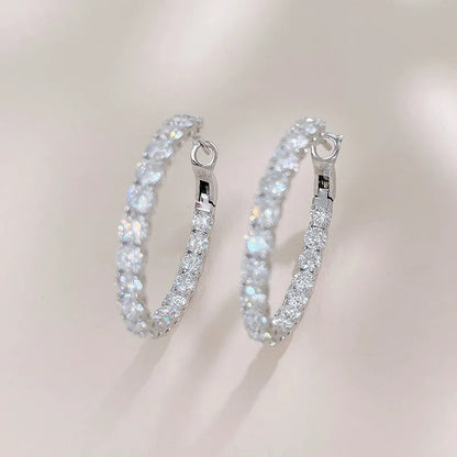 7.38 ctw Pavé Round-Cut Lab-Grown Diamond Ear Cuff in 18K White Gold