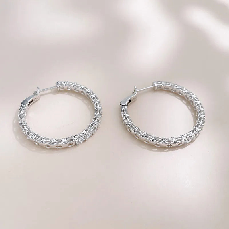 7.38 ctw Pavé Round-Cut Lab-Grown Diamond Ear Cuff in 18K White Gold