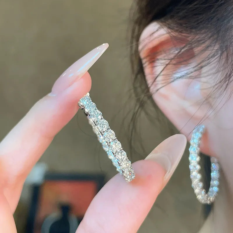7.38 ctw Pavé Round-Cut Lab-Grown Diamond Ear Cuff in 18K White Gold
