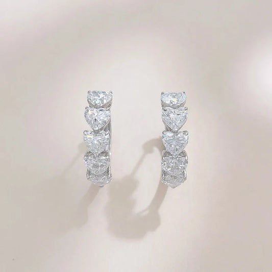 3.27 ctw Heart-Cut Lab-Grown Diamond Ear Cuff in 18K White Gold